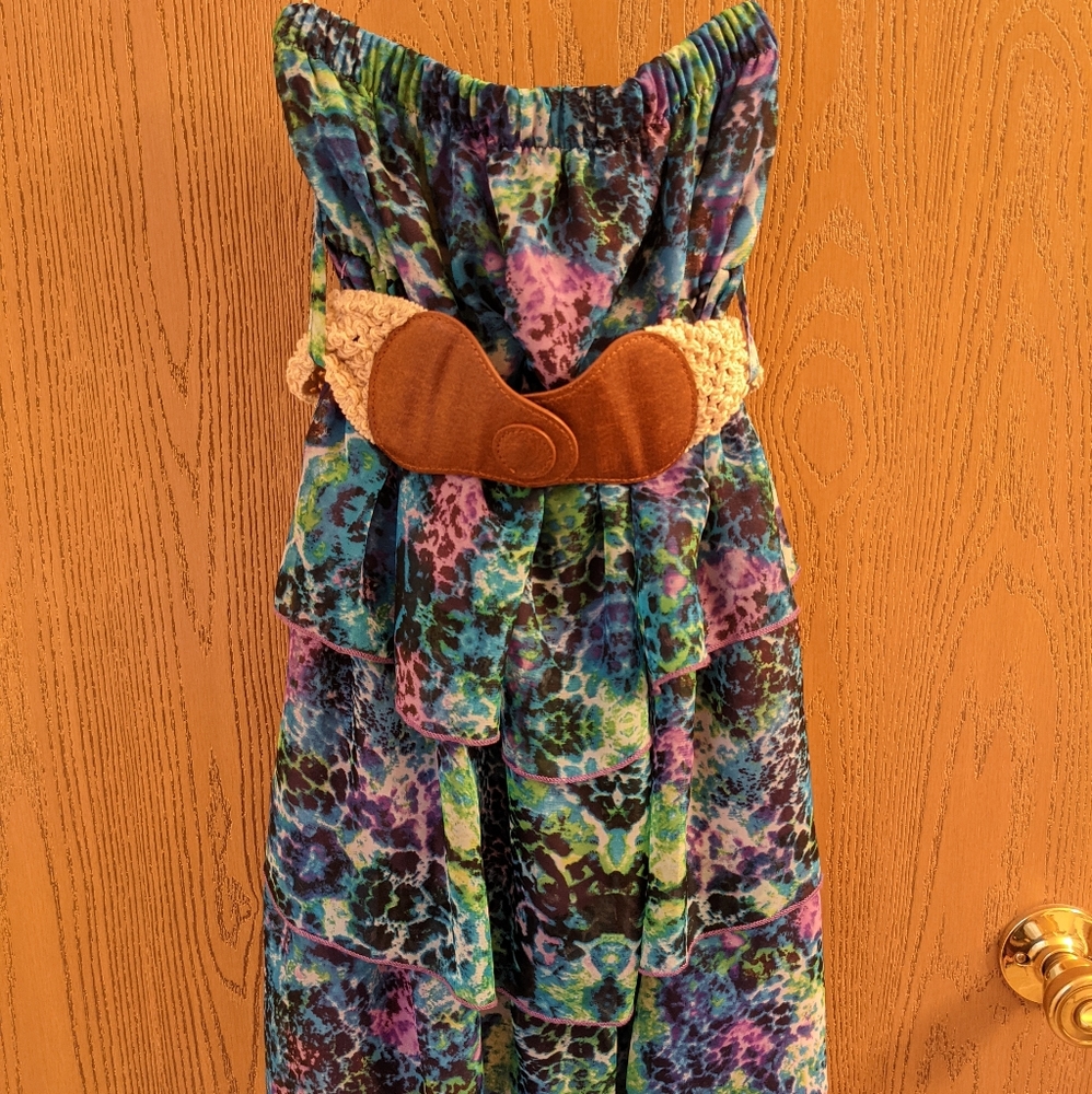 Strapless Leopard Print Dress Size M